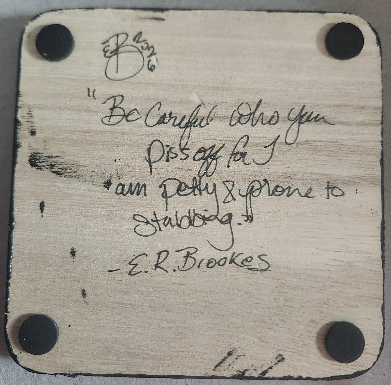 Wood and Vinyl Decorative Plaque