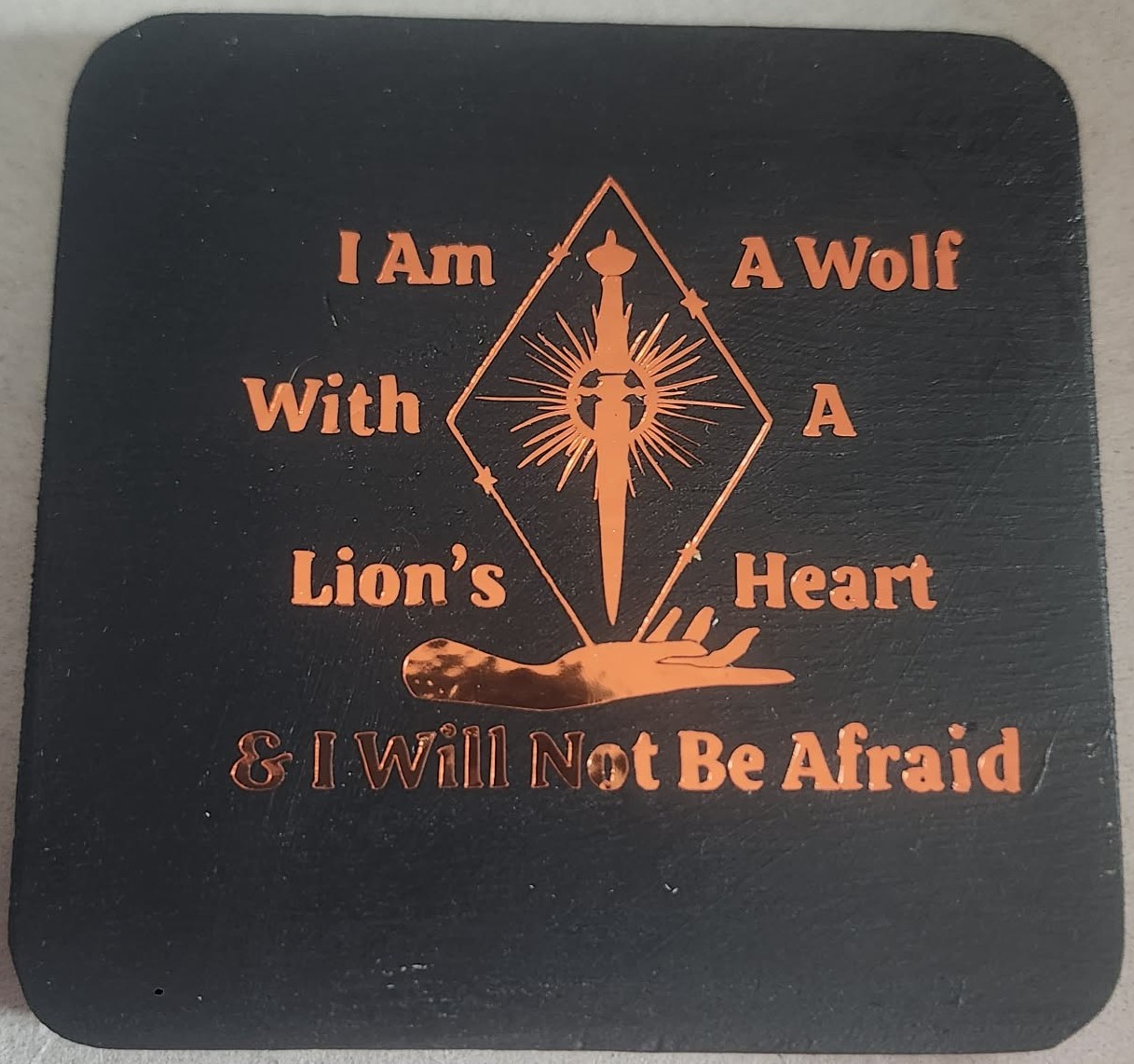 Wood and Vinyl Decorative Plaque