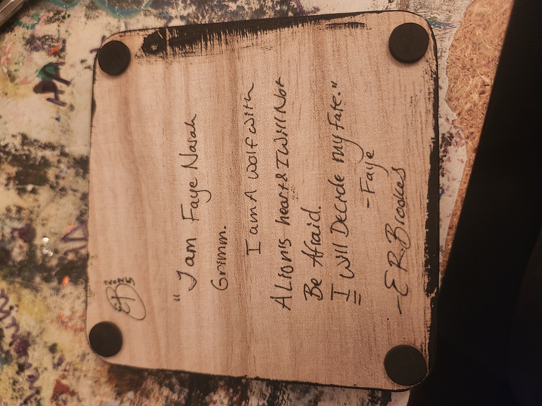 Wood and Vinyl Decorative Plaque