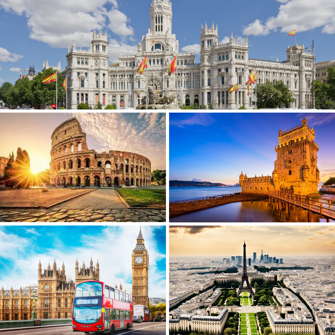 6 Grandes Capitais ( Lisboa, Madrid, Roma, Londres, Amsterdam e Paris)