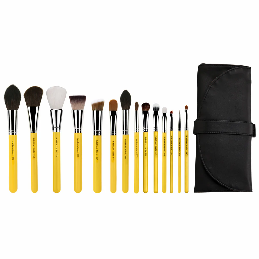 BDELLIUM TOOLS STUDIO THE COLLECTION 14PC. BRUSH SET WITH ROLL-UP POUCH