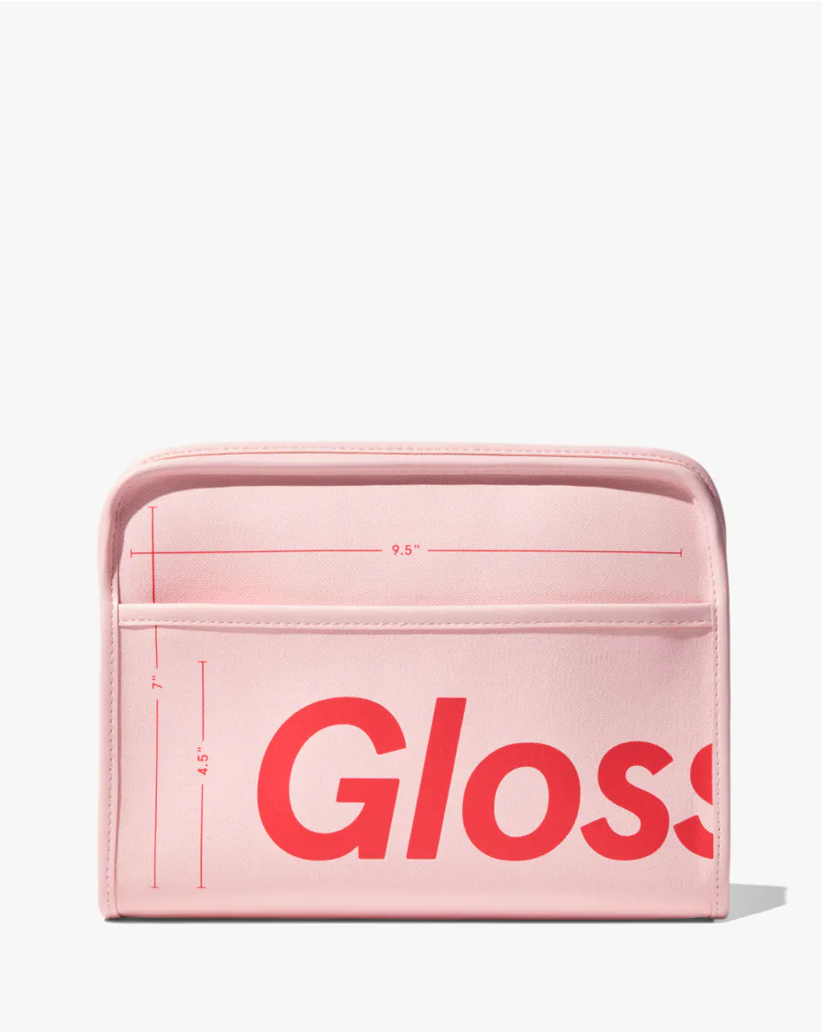 GLOSSIER BEAUTY BAG PINK & RED