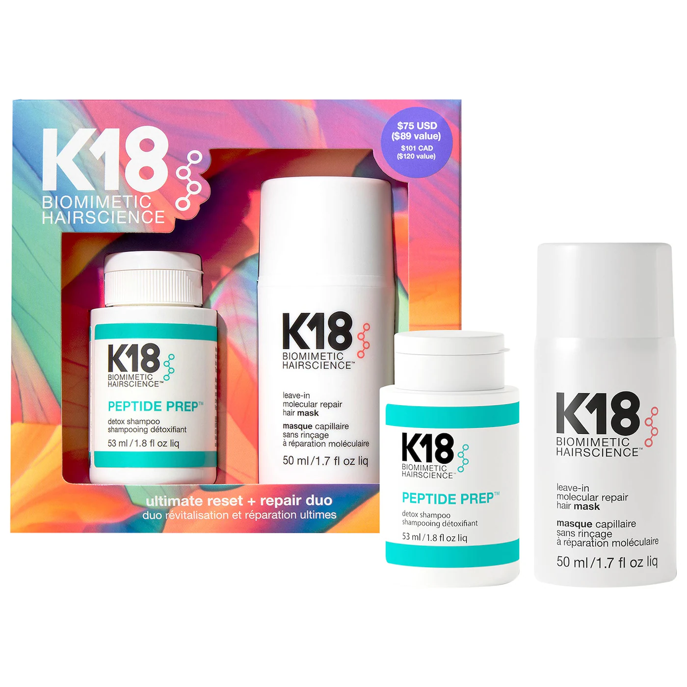 K18 ULTIMATE RESET + REPAIR HAIR MASK AND SHAMPOO VALUE SET