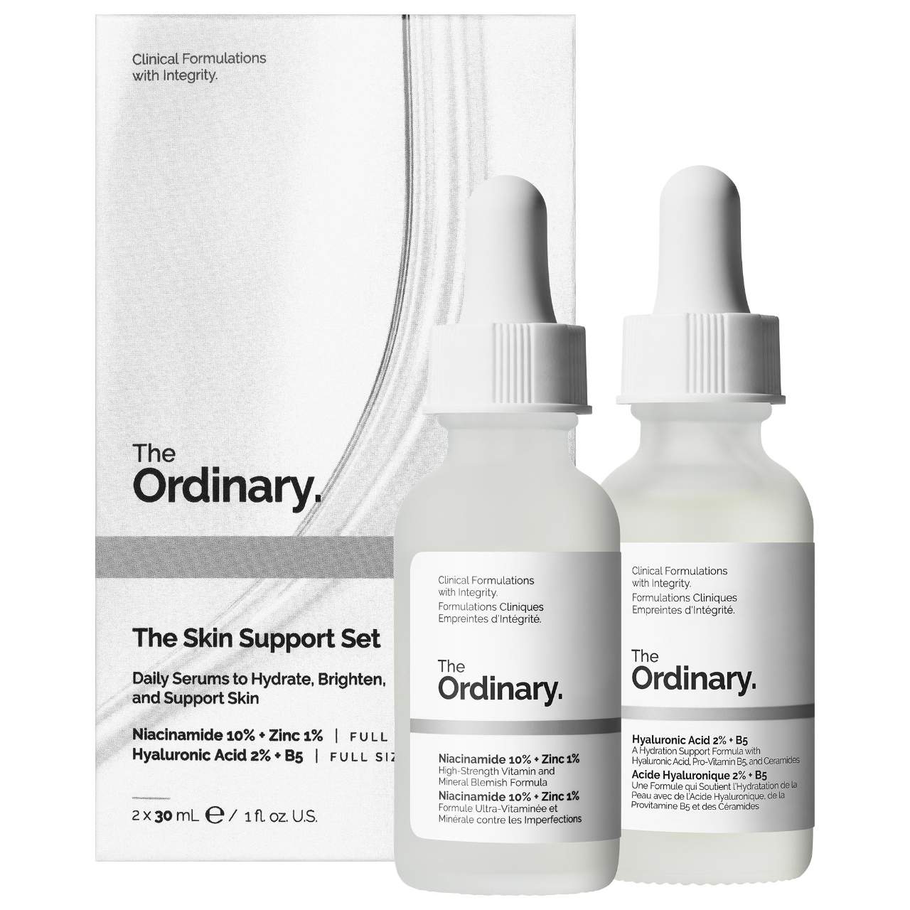 THE ORDINARY THE SKIN SUPPORT SET (Niacinamide + Hyaluronic Acid)
