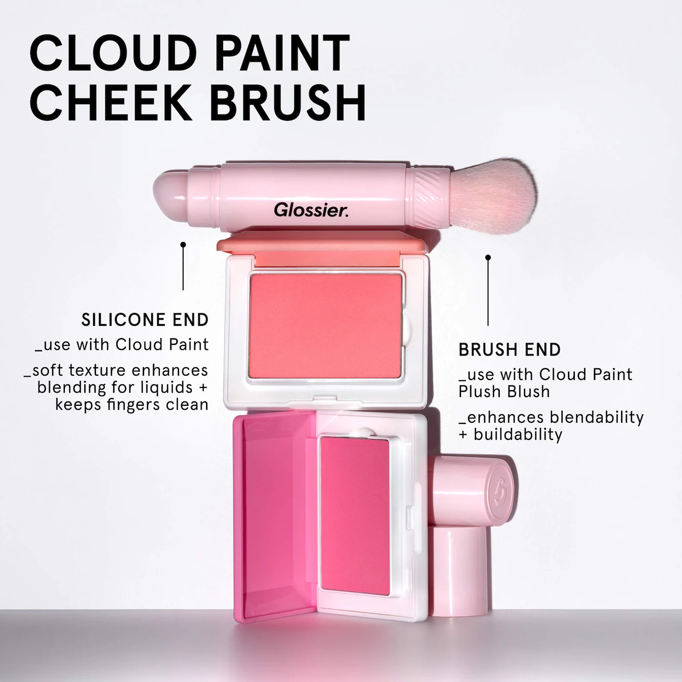 GLOSSIER PAINT DUAL-ENDED CHEEK BLUSH BRUSH