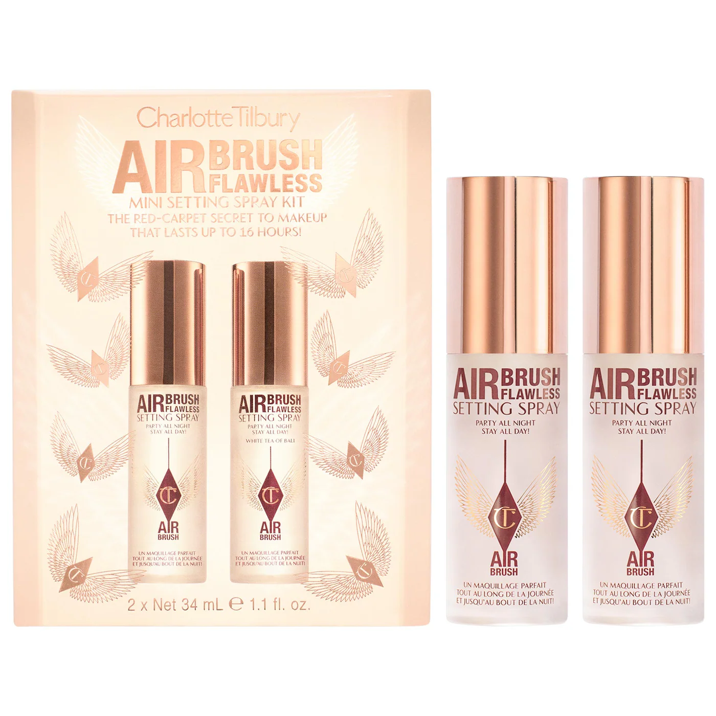 CHARLOTTE TILBURY MINI AIRBRUSH FLAWLESS SETTING SPRAY DUO GIFT SET