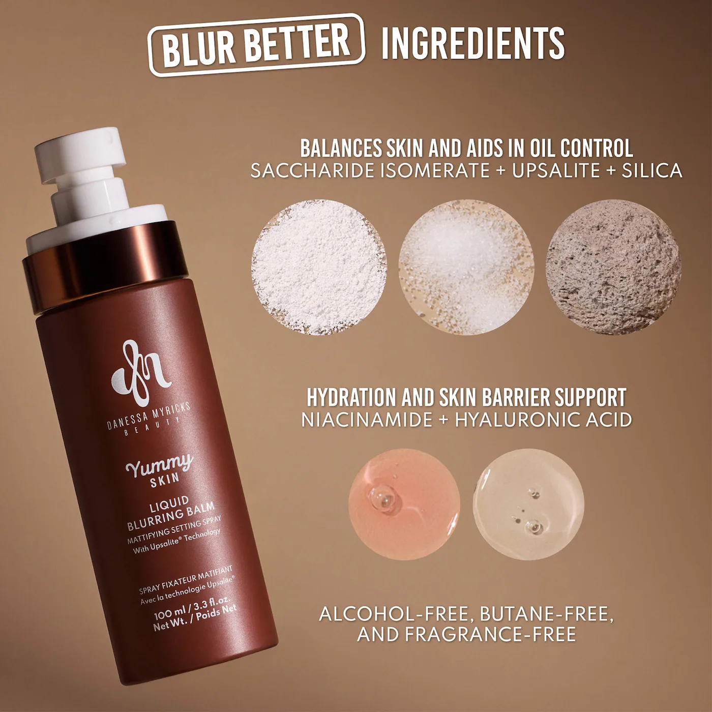 DANESSA MYRICKS YUMMY SKIN LIQUID BLURRING BALM MATTIFYING SETTING SPRAY