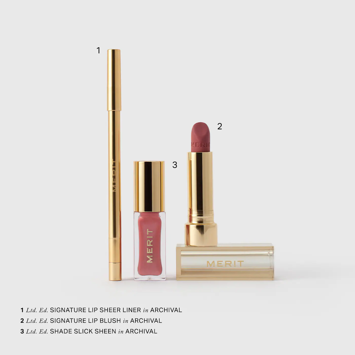 MERIT THE ARCHIVAL LIP ESSENTIALS GIFT SET 