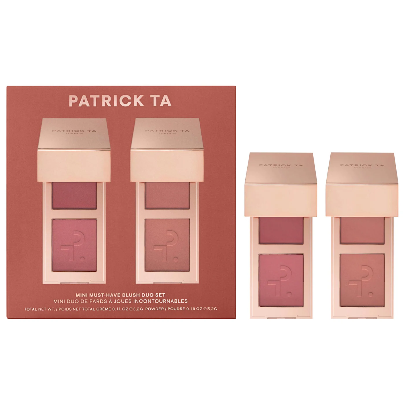 PATRICK TA MINI MUST-HAVE MAJOR HEADLINES DOUBLE-TAKE CRÈME & POWDER BLUSH DUO SET