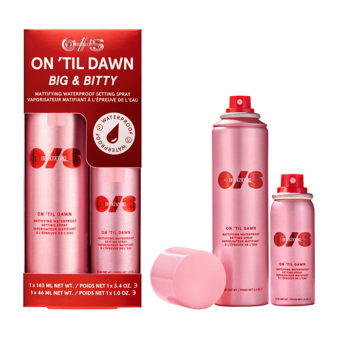 ONE SIZE ON TIL DAWN MATTIFYING WATERPROOF SETTING SPRAY BIG & BITTY DUO