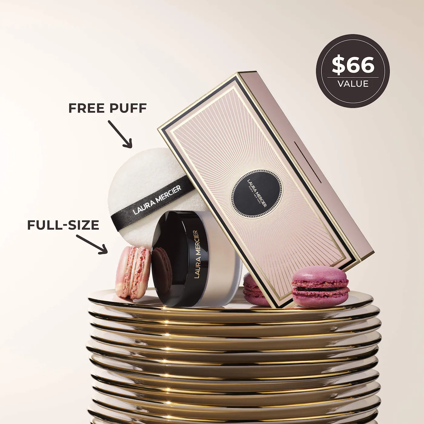 LAURA MERCIER INDULGENTE ICONS ULTRA-BLUR TRASLUCENT SETTING POWDER & POWDER PUFF GIFT SET 