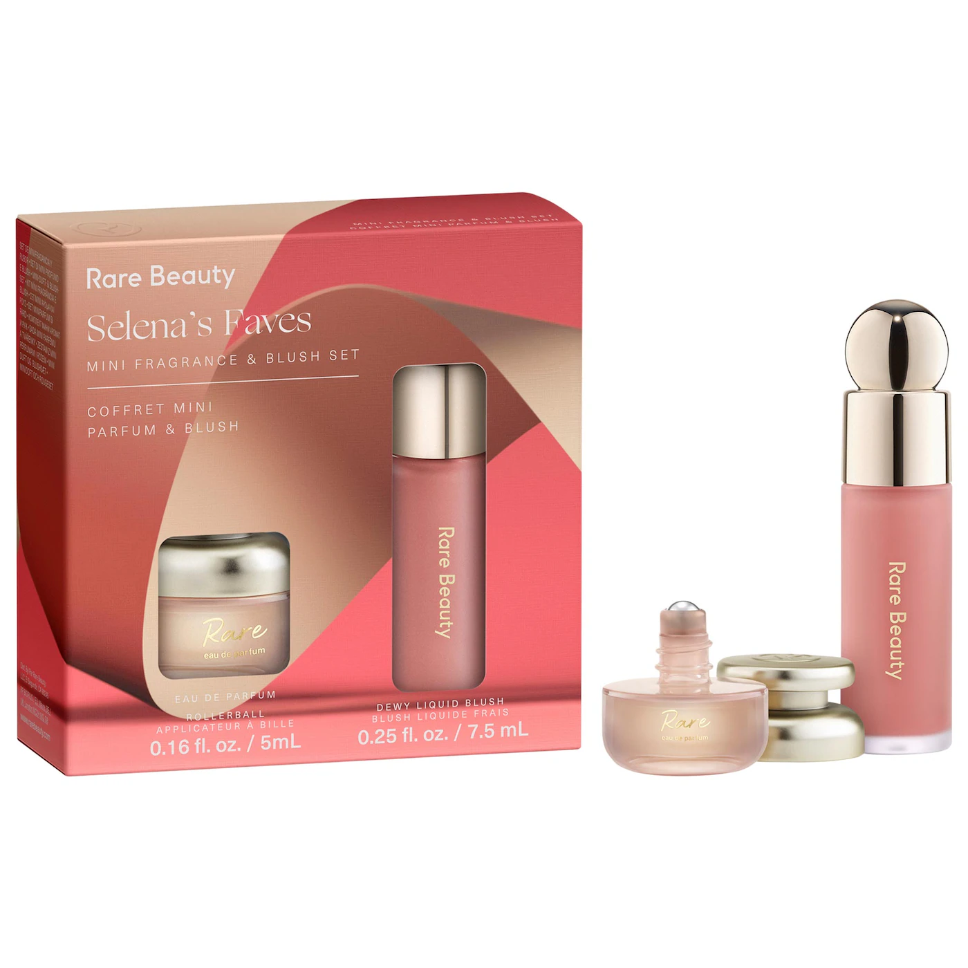 RARE BEAUTY SELENAS FAVES MINI FRAGANCES & BLUSH SET