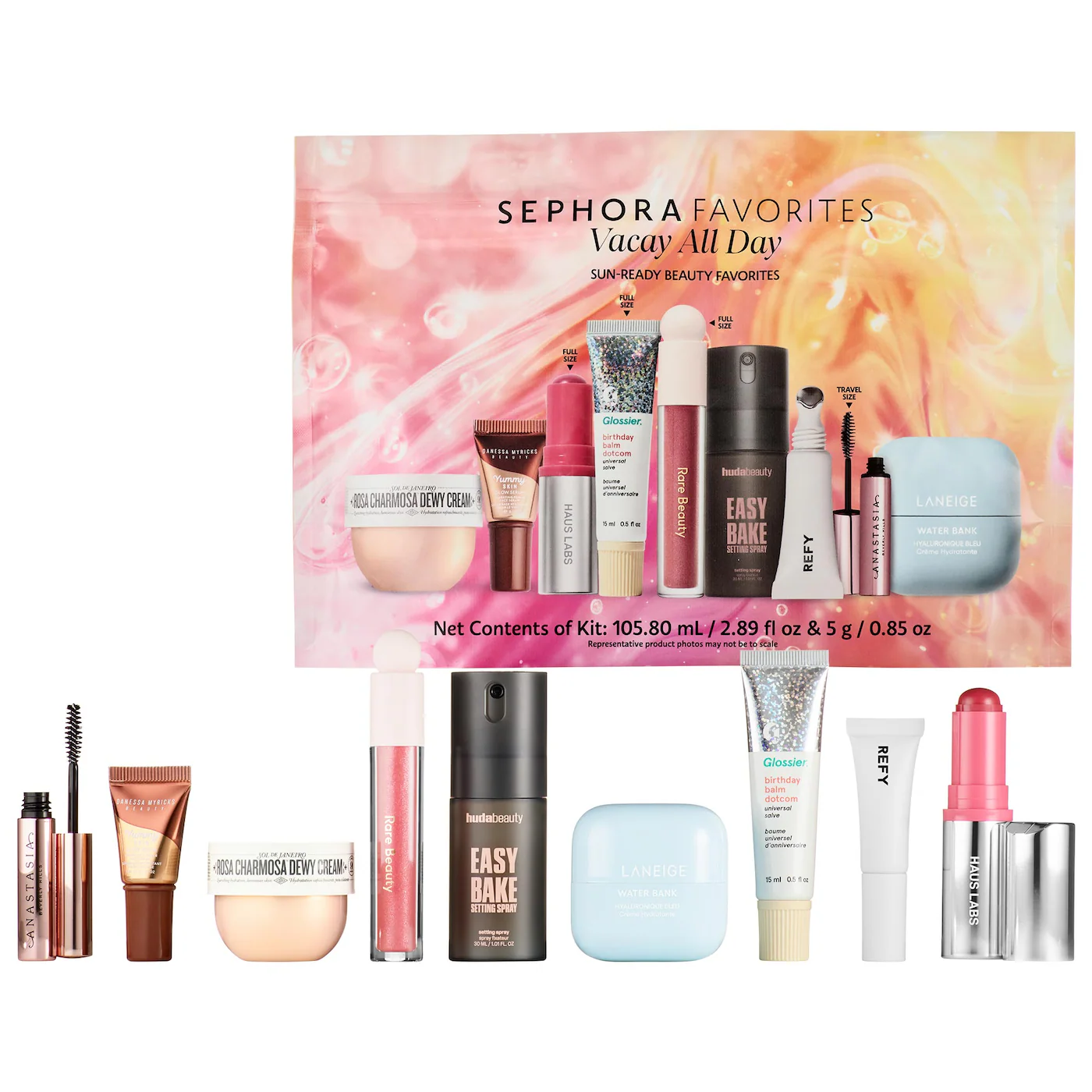 SEPHORA FAVORITES VACAY ALL DAY MAKEUO AND SKINCARE VALUE SET 
