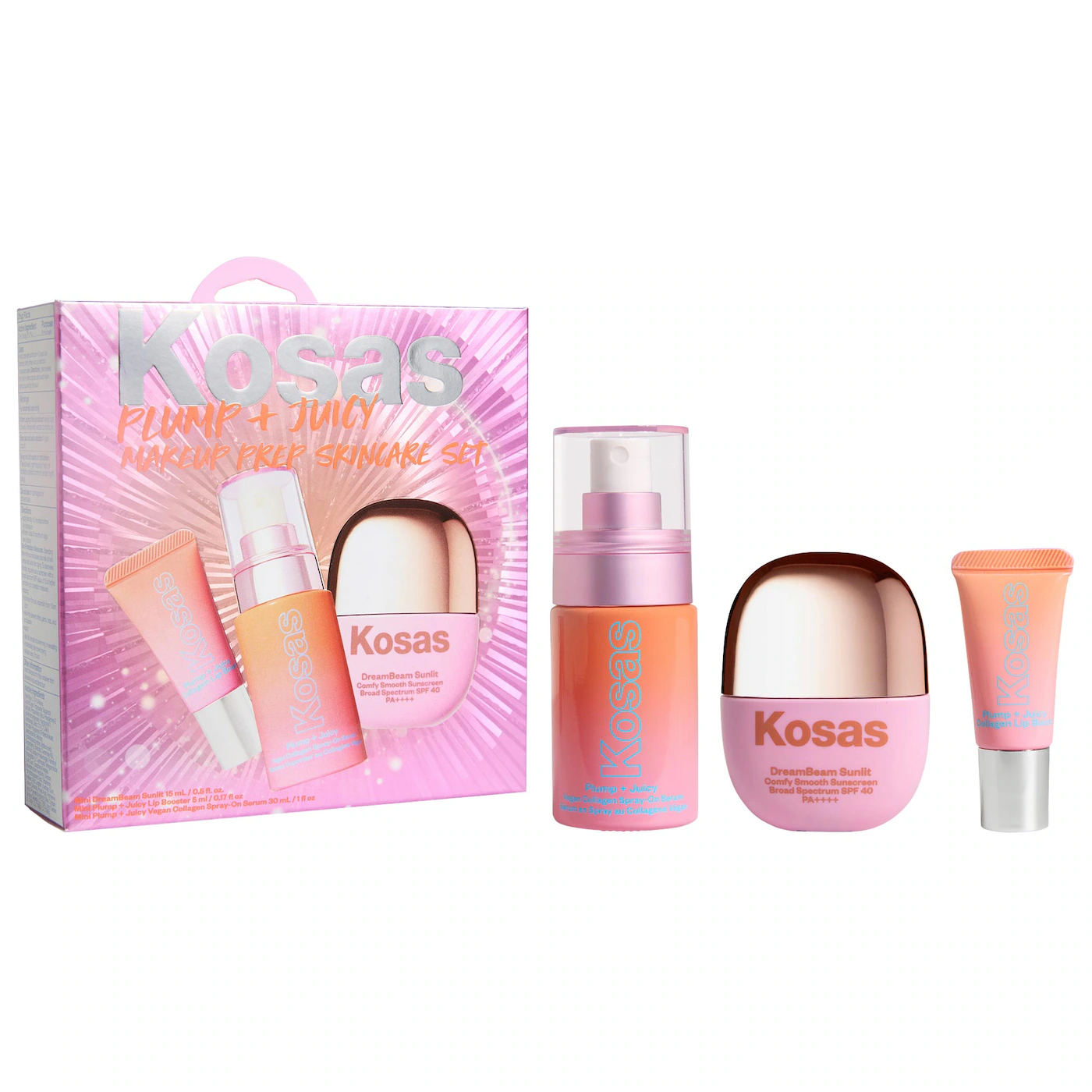 KOSAS PLUM + JUICY MAKEUP PREP SKINCARE SET 