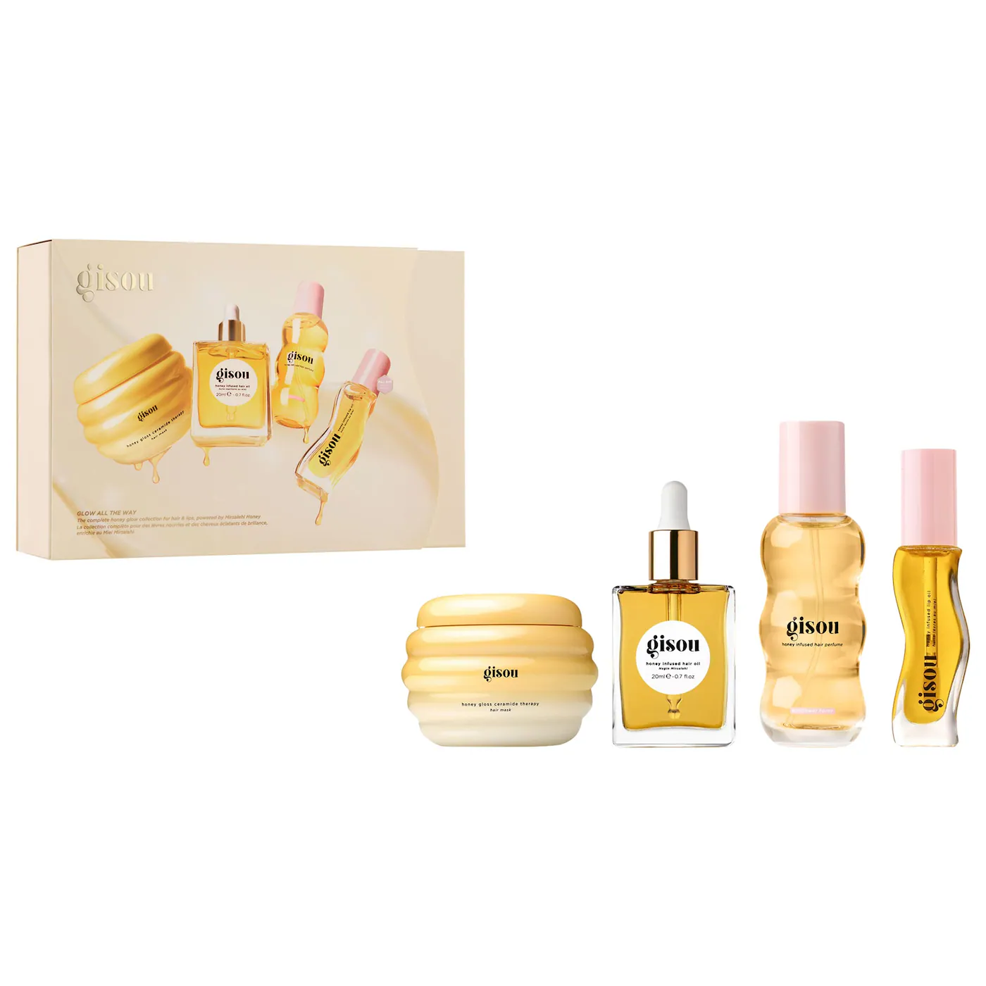 GISOU GLOW ALLTHE WAY HAIR AND LIP GIFT SET