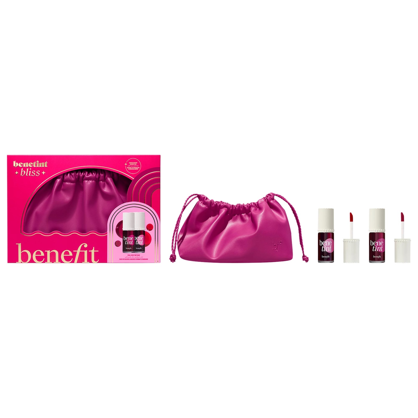 BENEFIT BENETINT BLISS LIQUID LIP  + CHEEK BLUSH STAIN DUO MAKEUP GIFT SET 