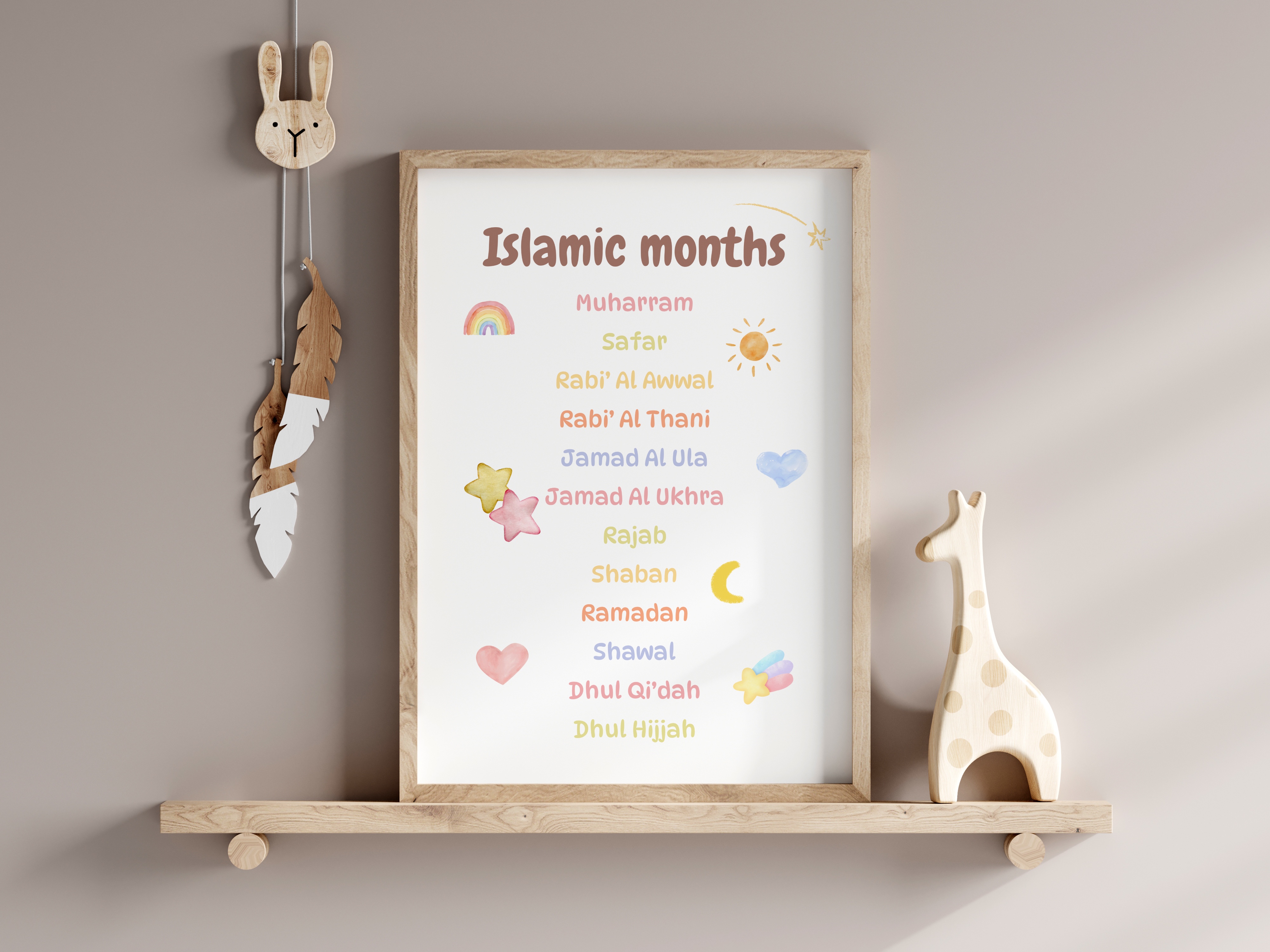 Nursery Art Print - Islamic months