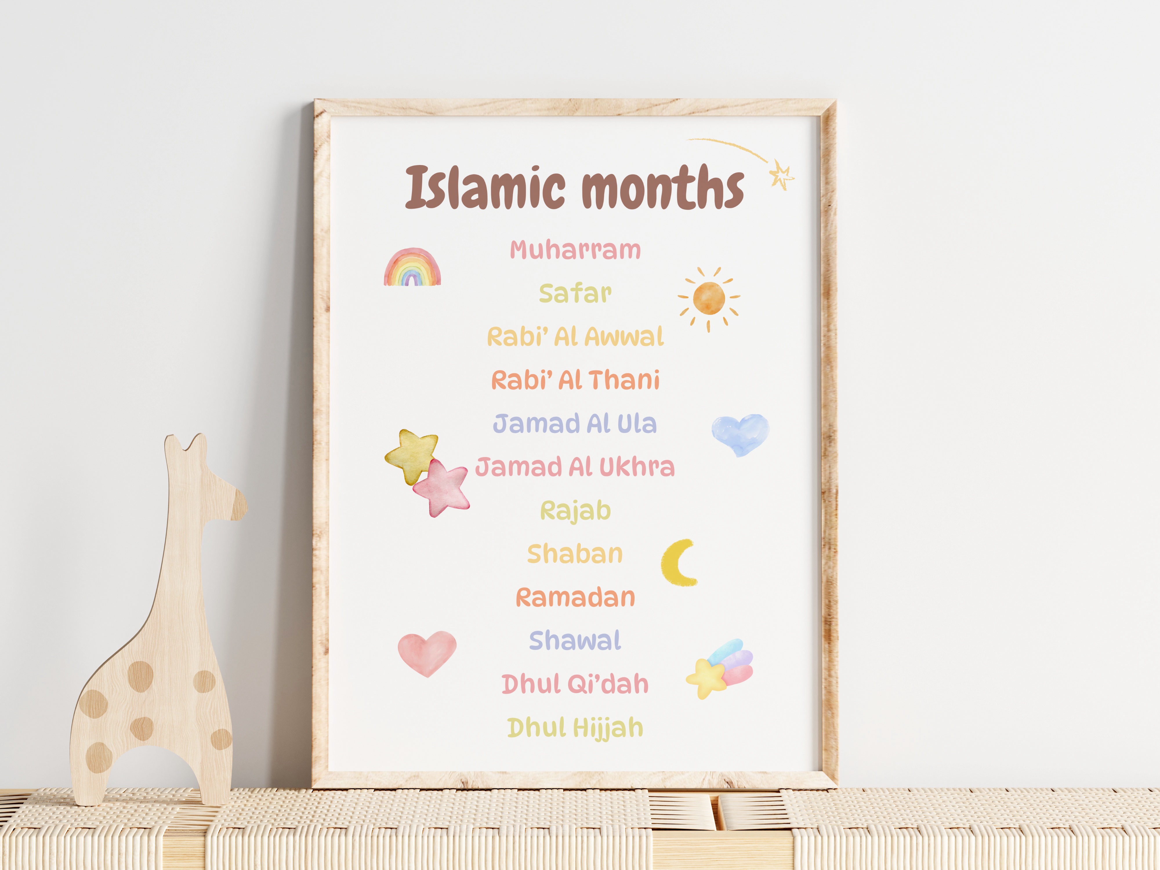 Nursery Art Print - Islamic months