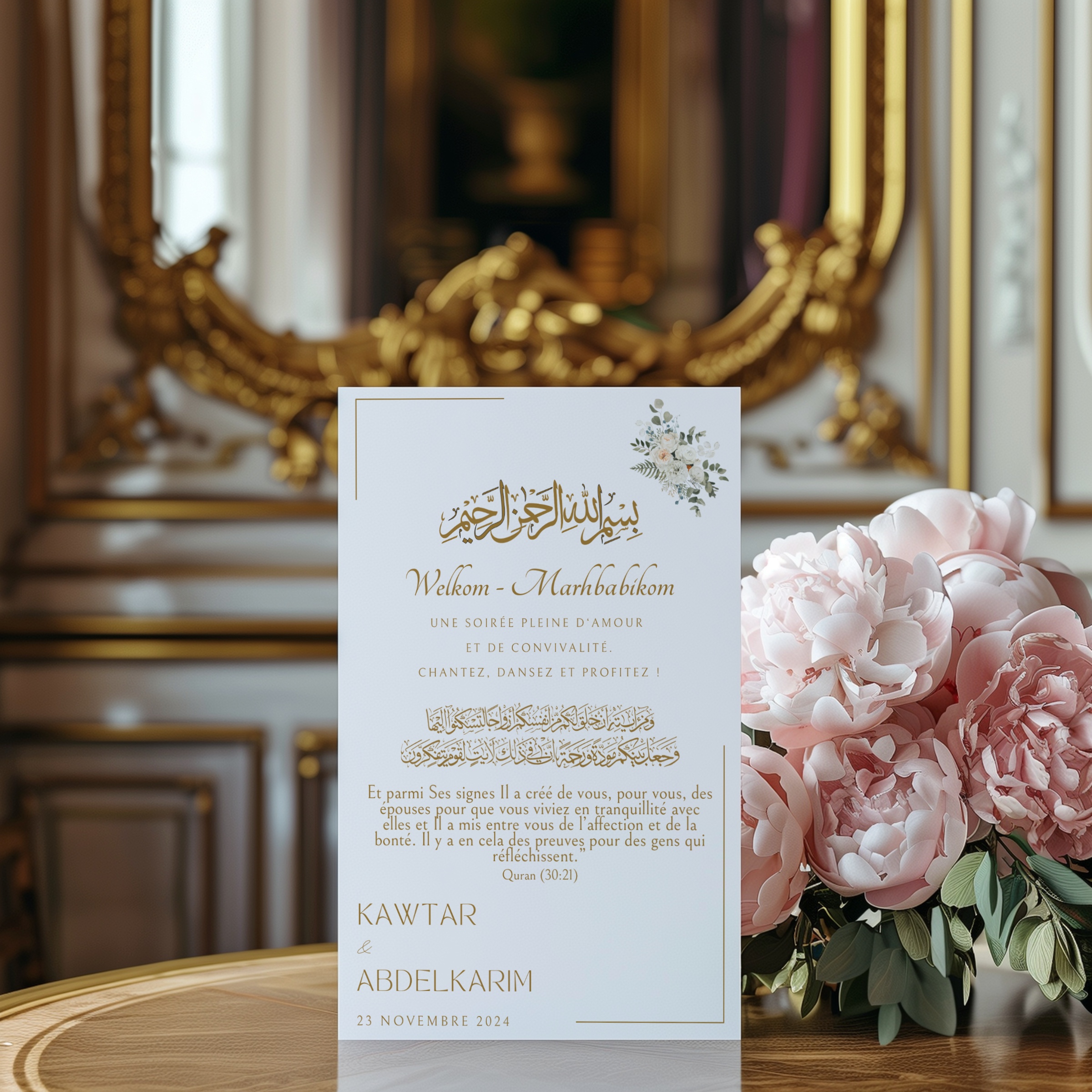 Wedding Welcome Card – available in English, Dutch, German & French 