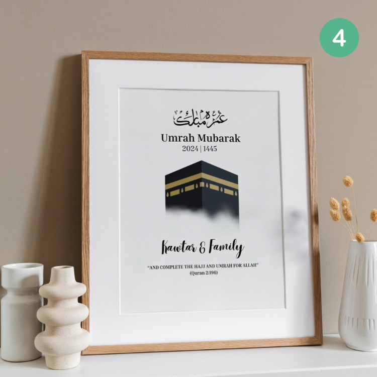 Umrah Mubarak Card – 5 Unique designs available