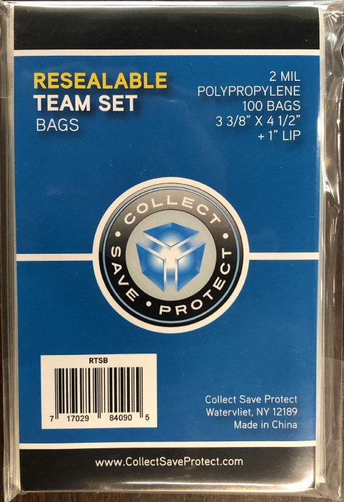 CSP RESEALABLE TEAM SET BAGS 100 per PACK- 340 PACKS - FREE SHIPPING!