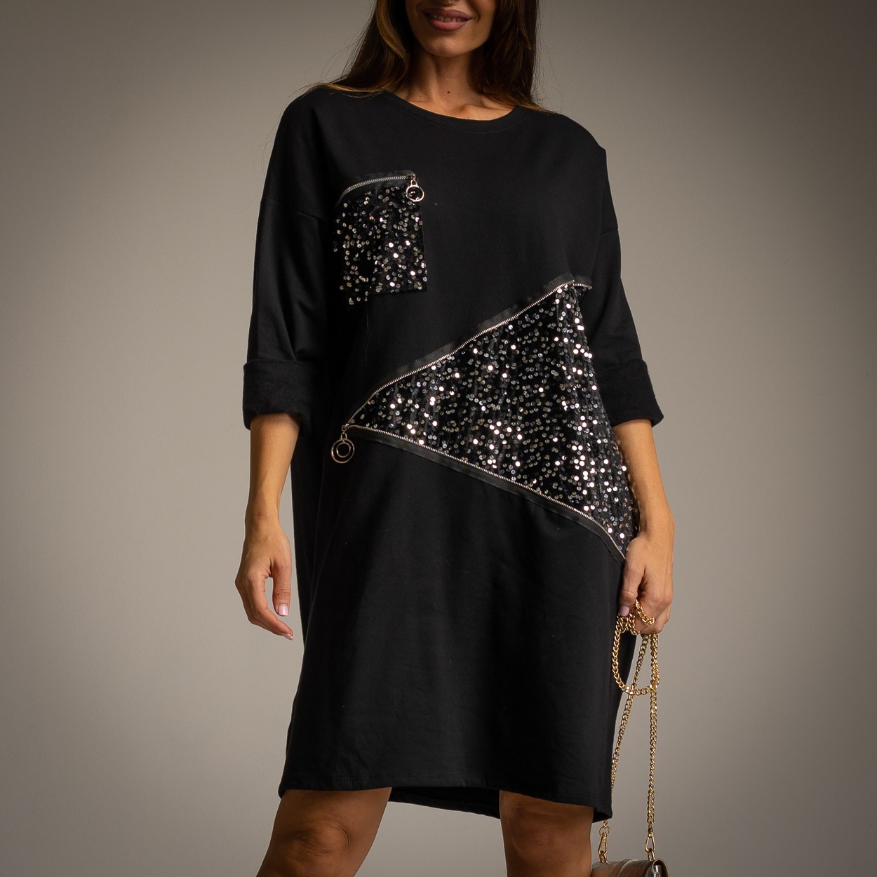 Robe Noire Strass
