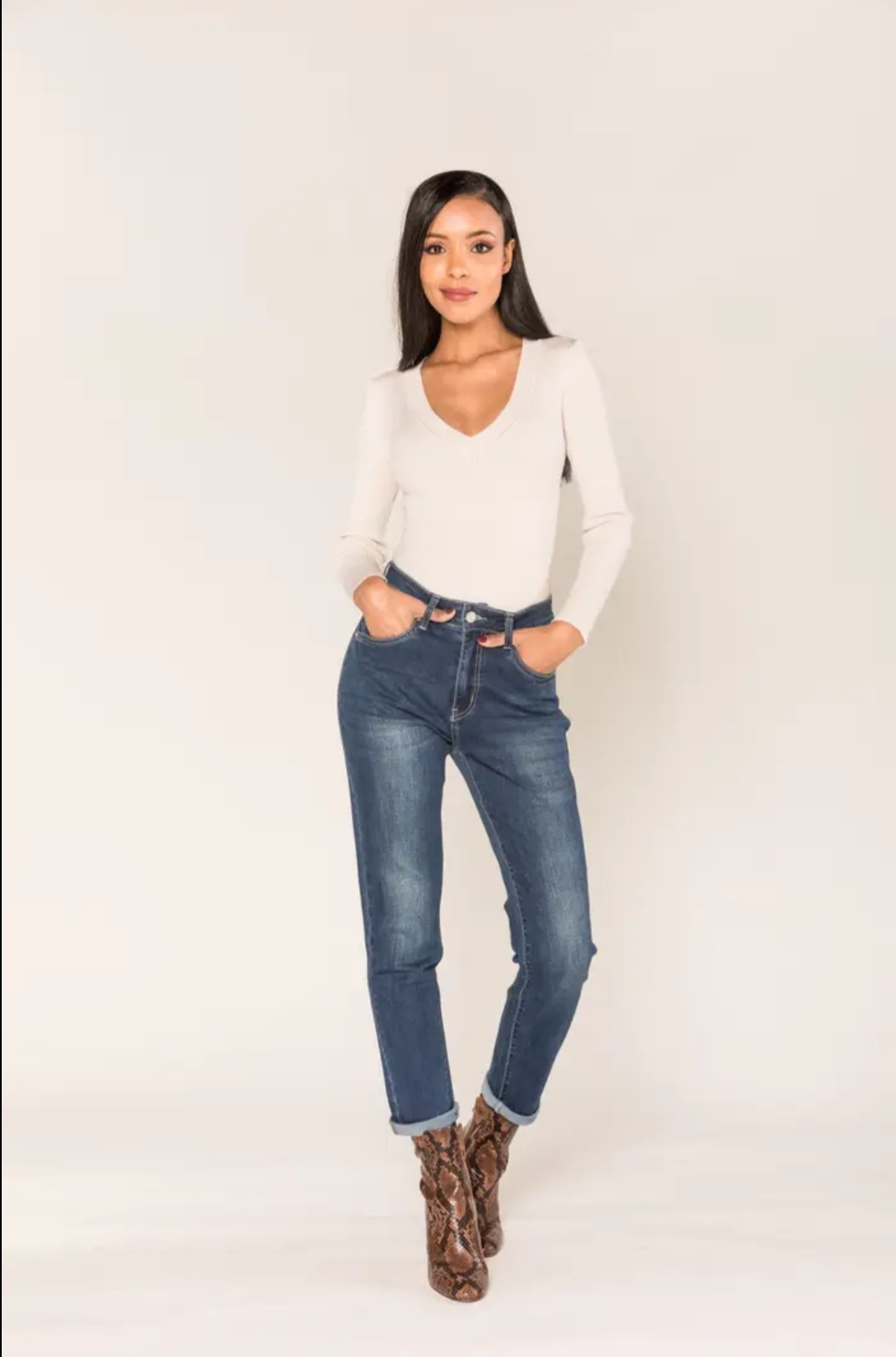 Le jean bleu straight