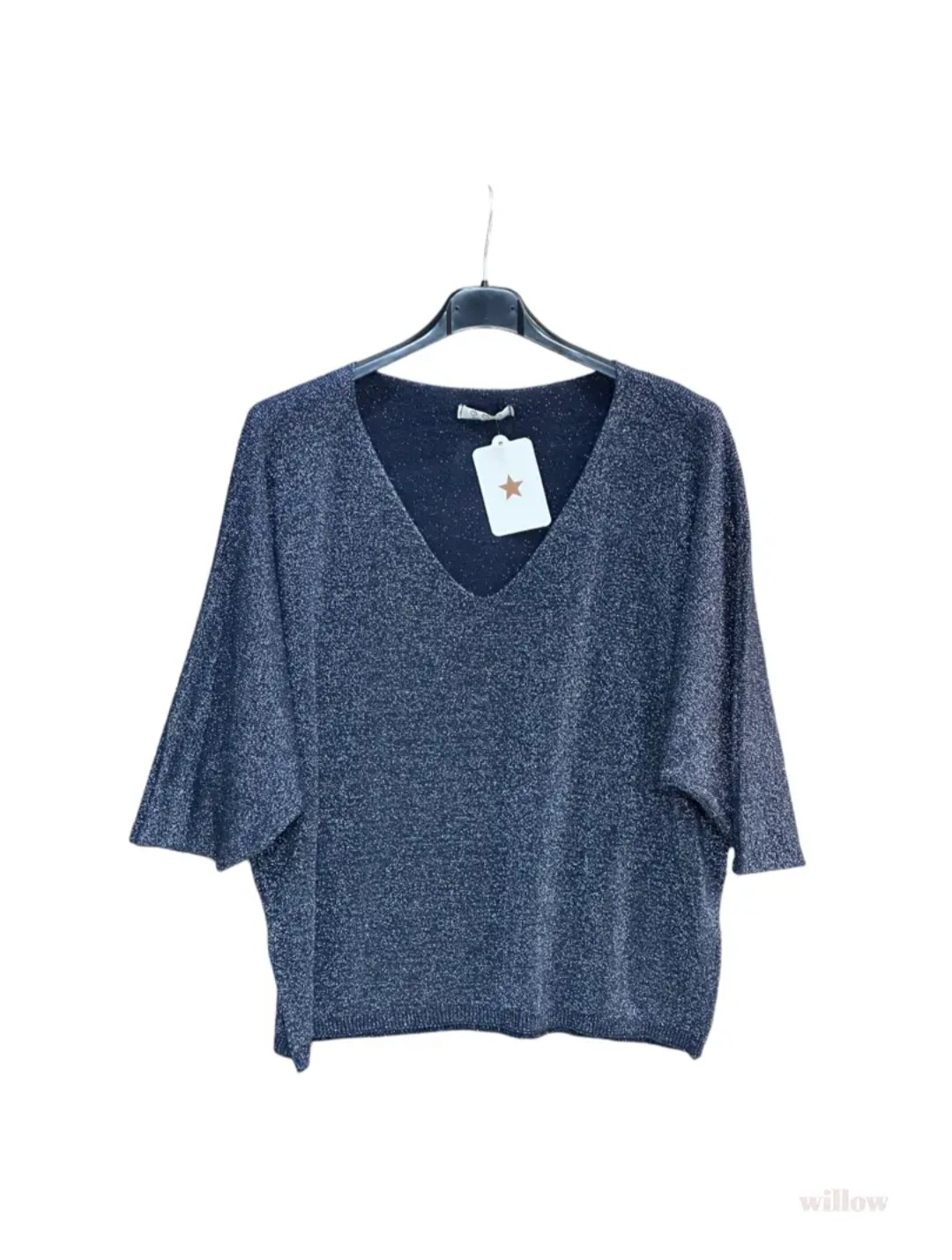 Pull ample col V scintillant