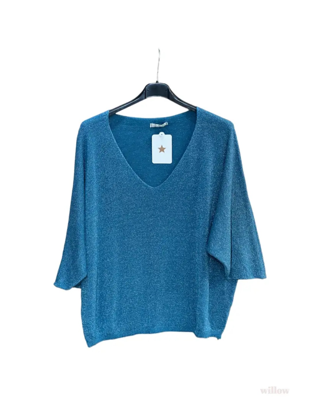 Pull ample col V scintillant