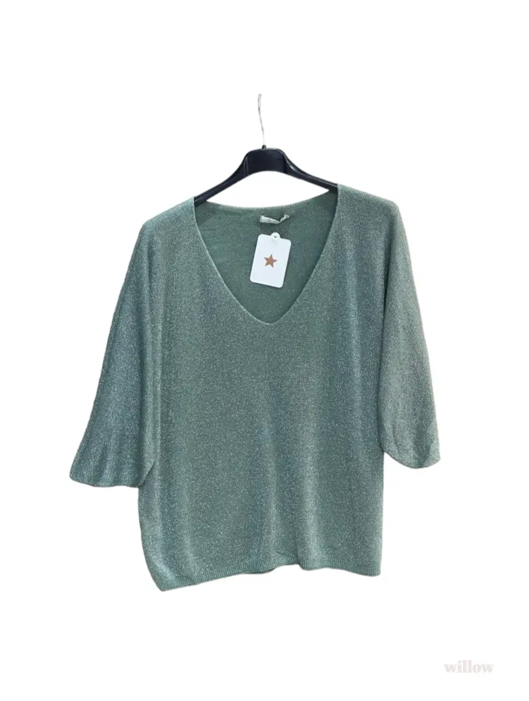 Pull ample col V scintillant