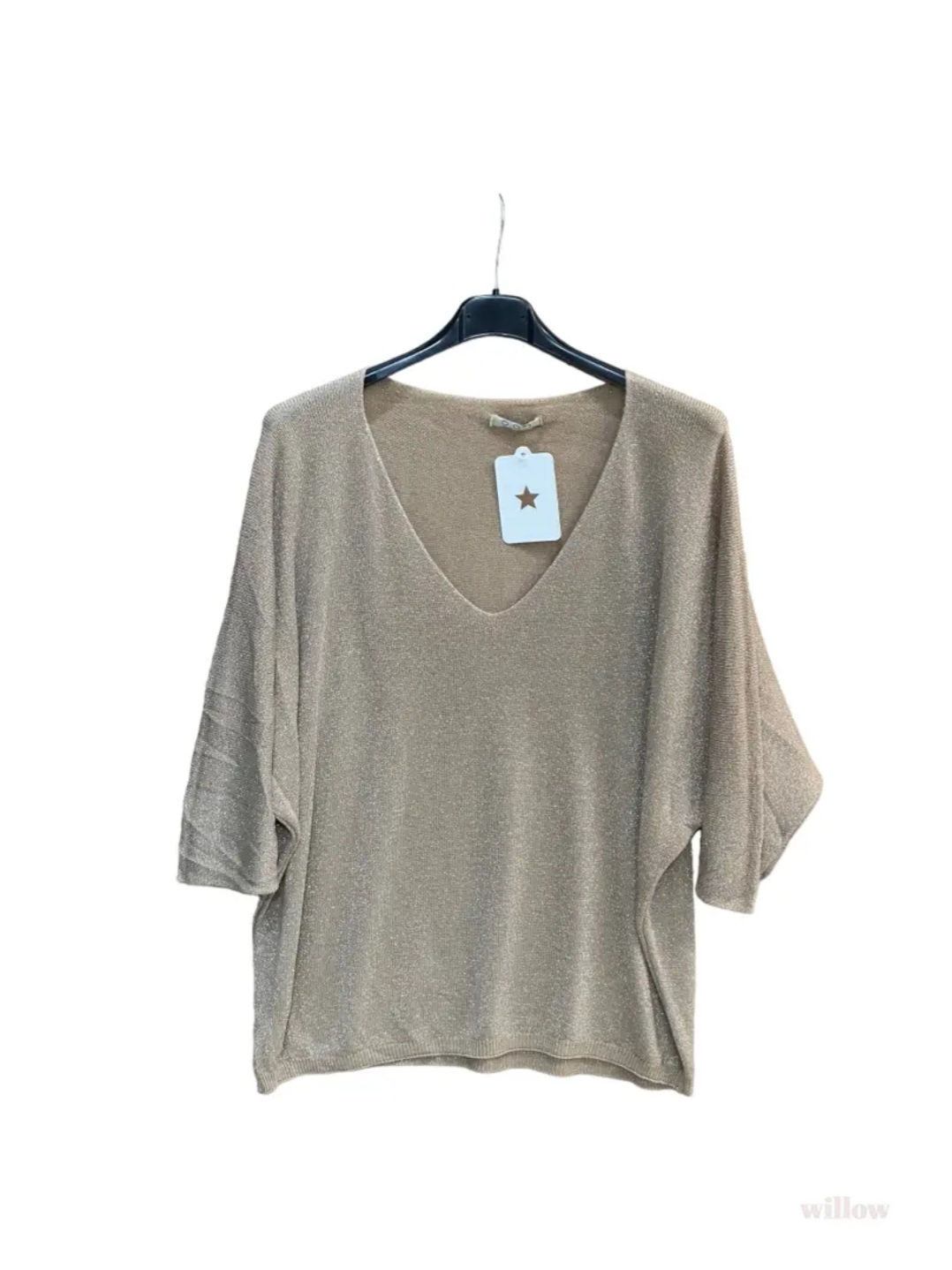Pull ample col V scintillant