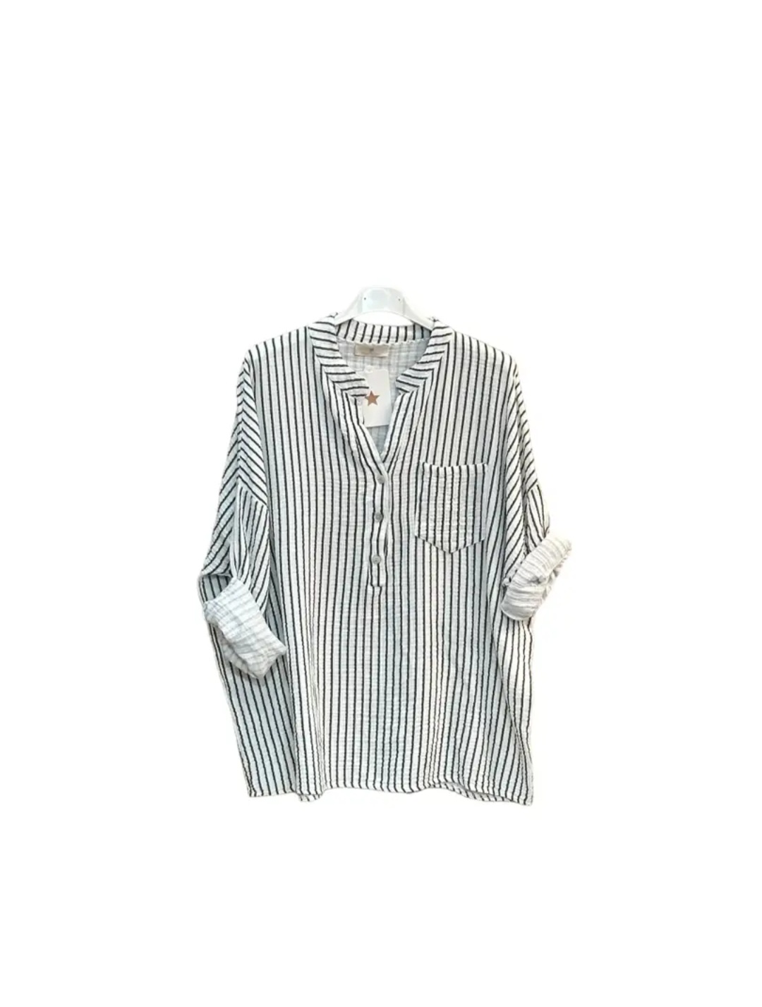 Chemise à rayures en gaze de coton 