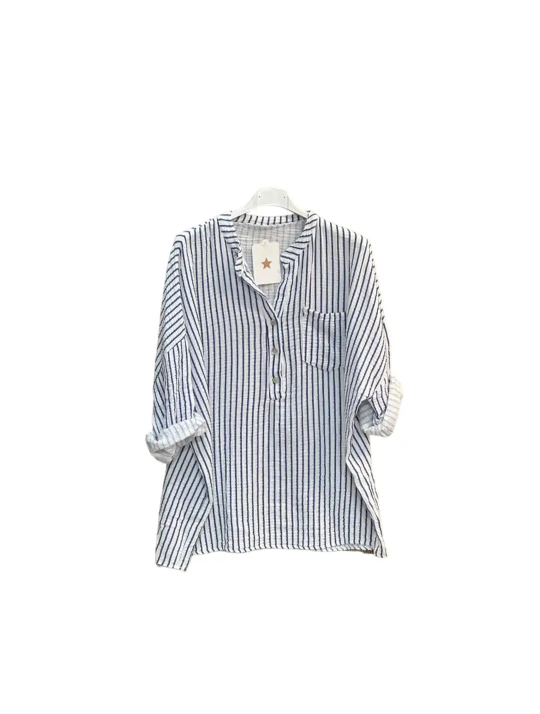 Chemise à rayures en gaze de coton 