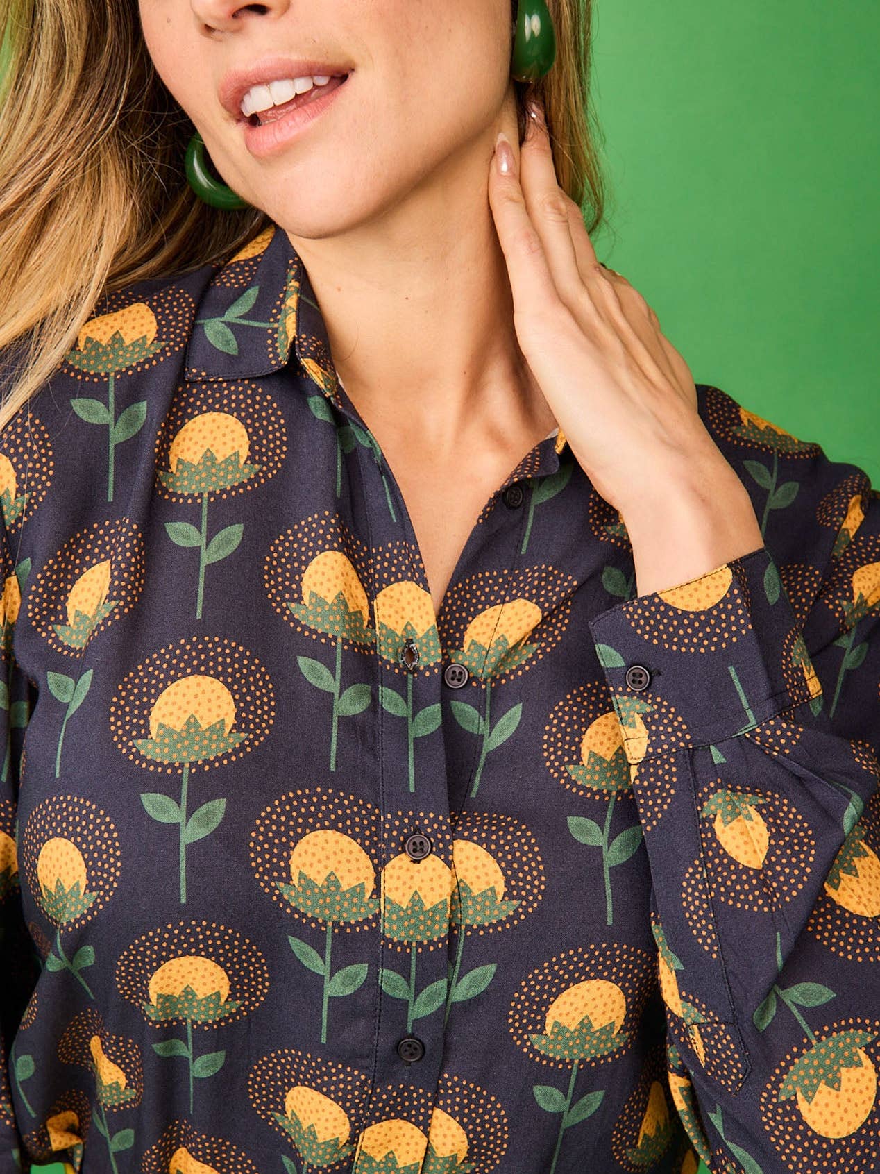 Chemise à motifs floraux