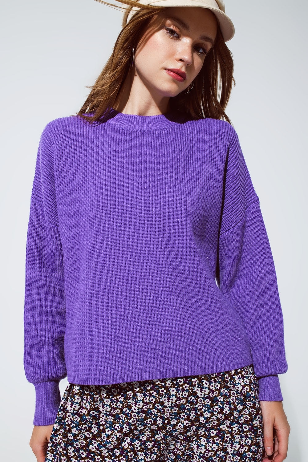 Pull violet en maille