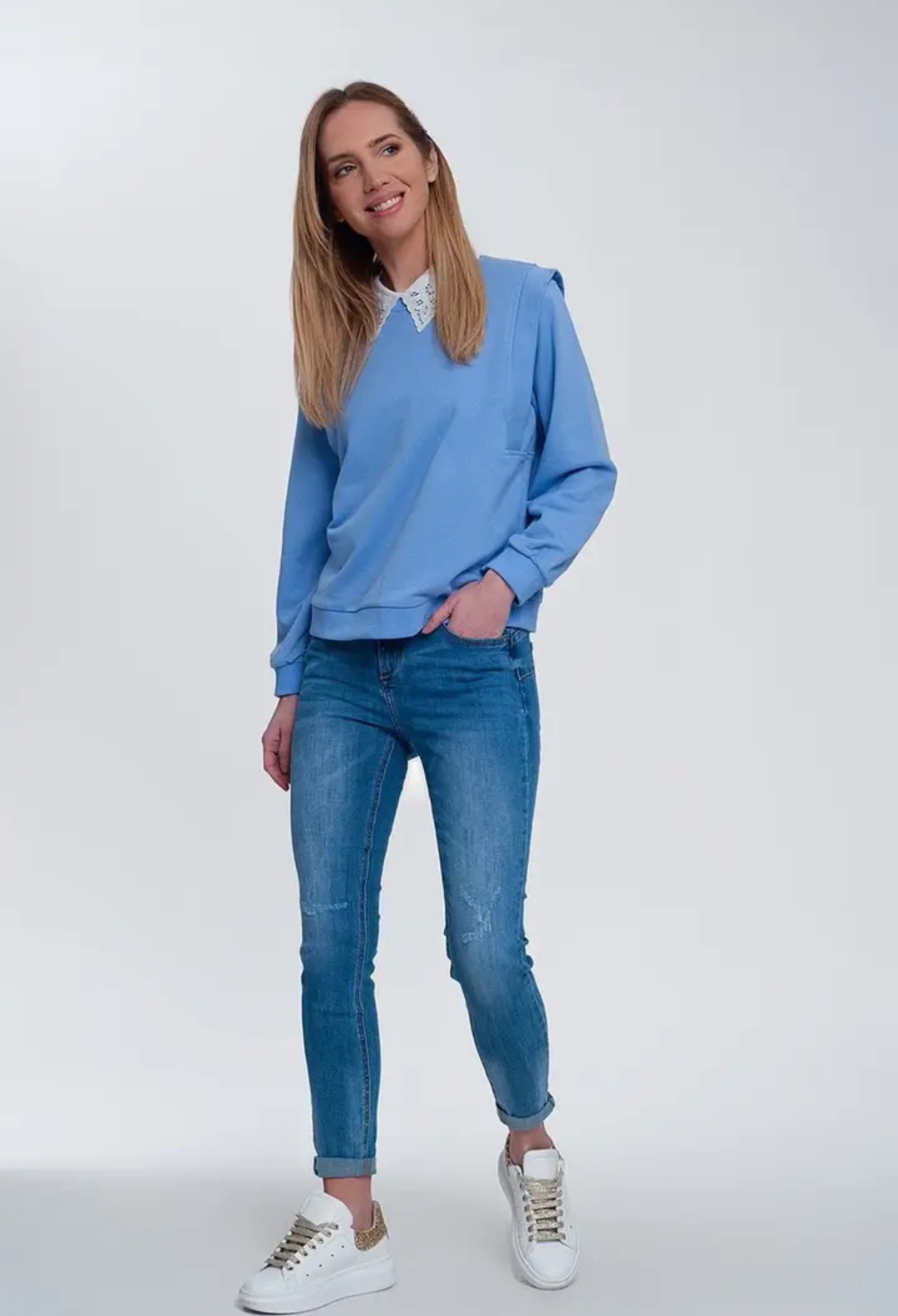 Sweat-shirt bleu 
