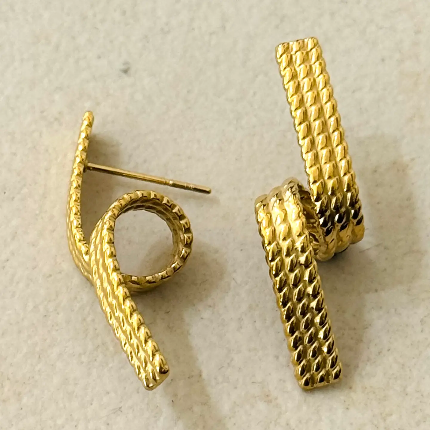 Boucles d'oreilles « Roller Coaster » en acier inoxydable