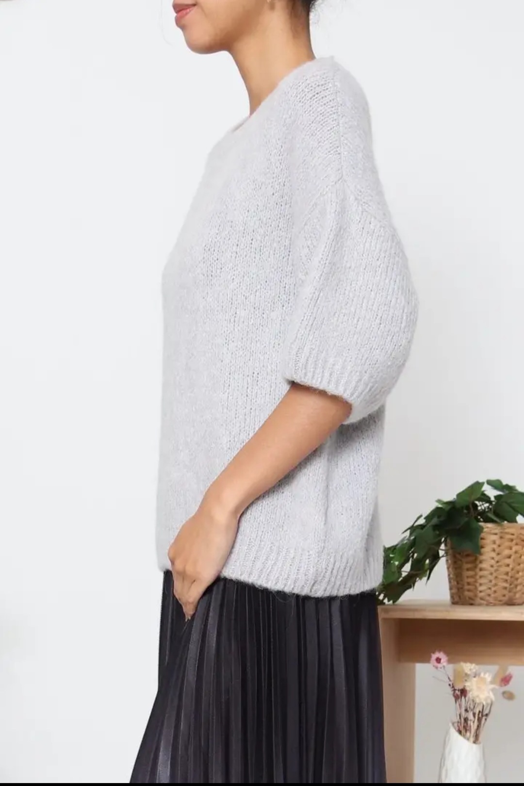 Pull doux manches courtes