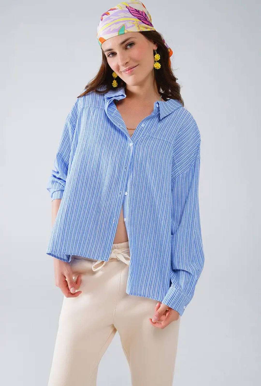 Chemise à rayures bleues