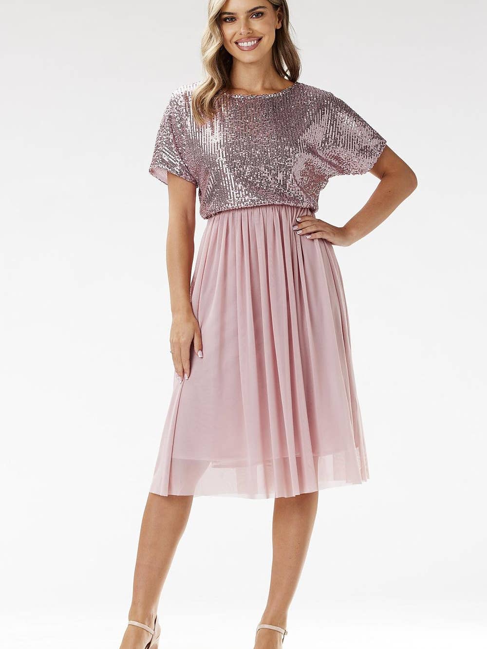 Robe de soirée paillettes et tulle