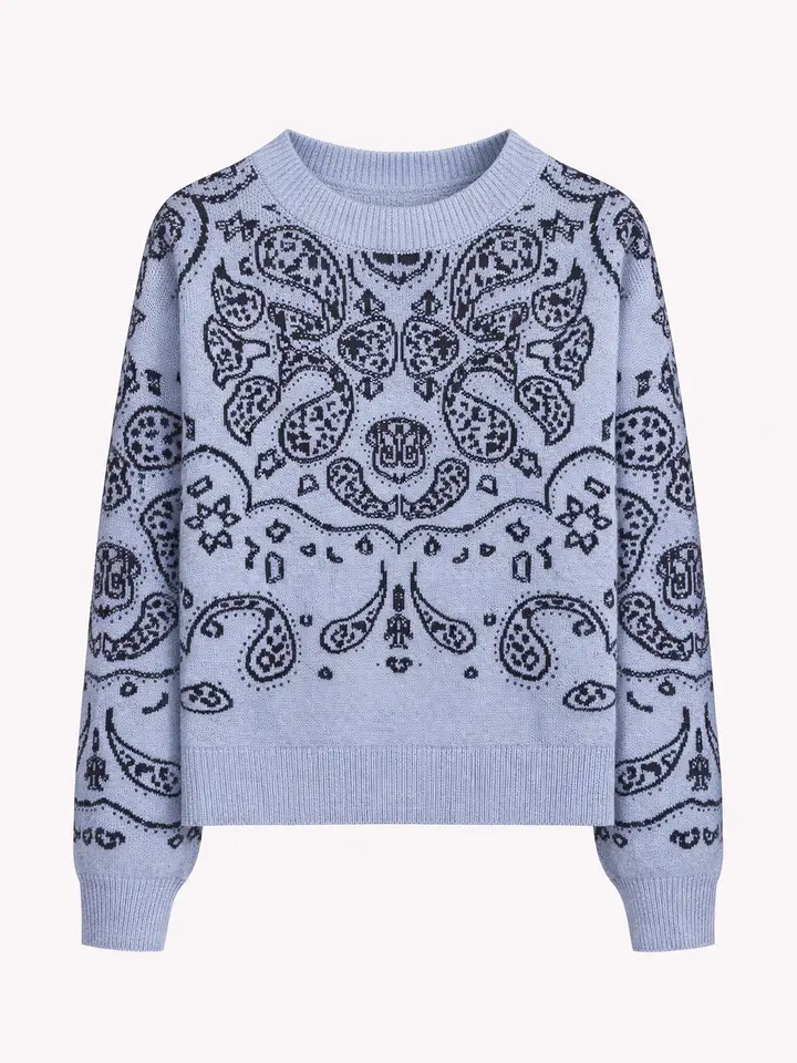 Pull en tricot à motif paisley