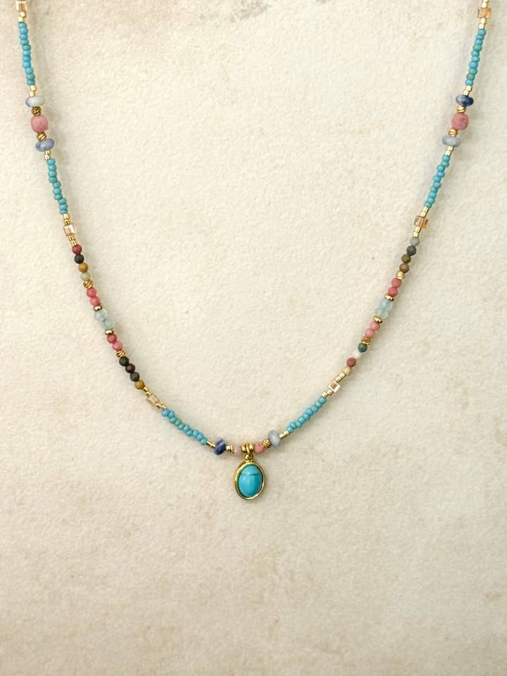 Collier d'été Jehan Bohème avec pierres minérales