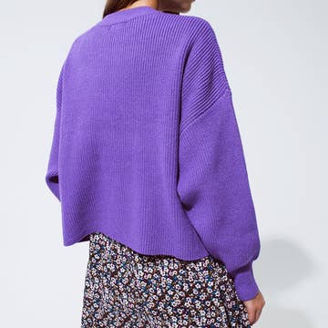 Pull violet en maille
