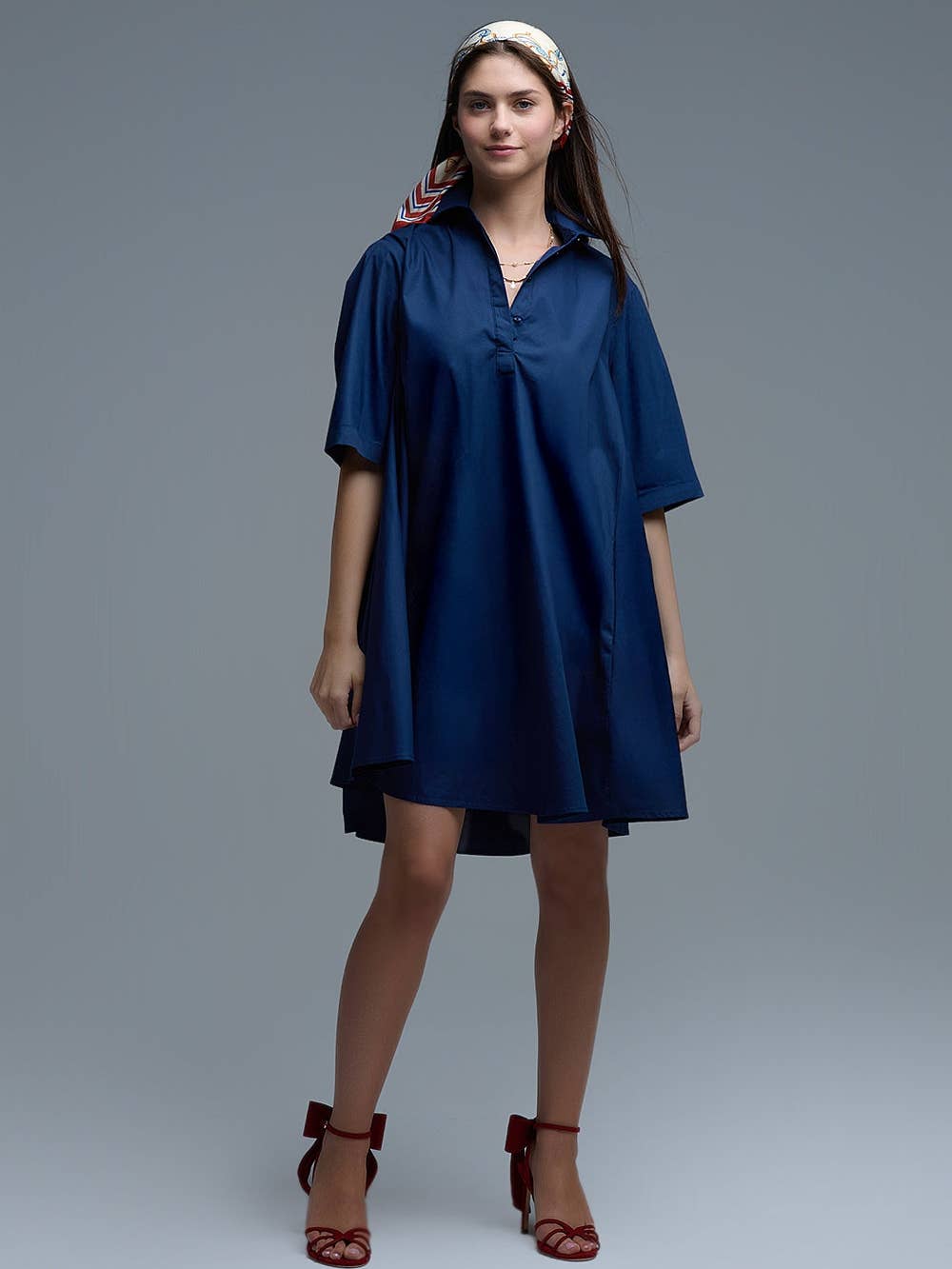 Robe chemise bleue