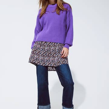 Pull violet en maille