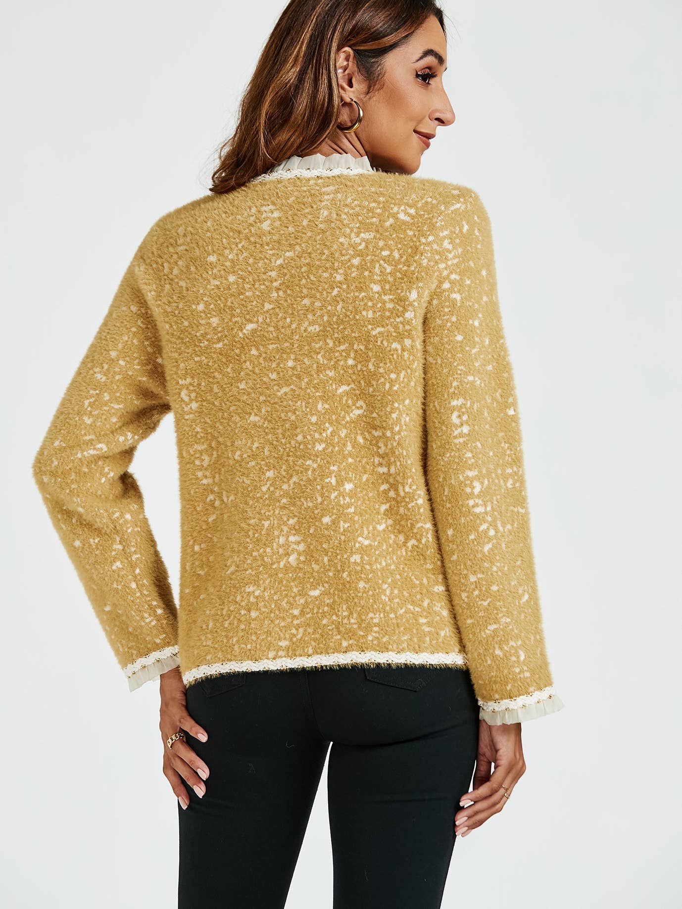 Veste en tweed jaune