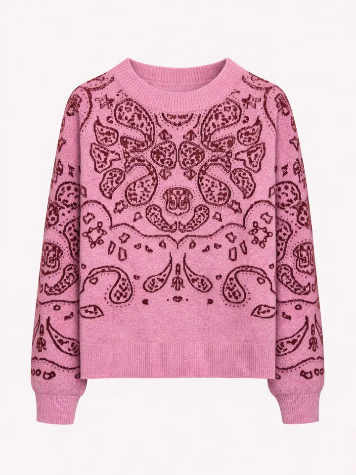 Pull en tricot à motif paisley