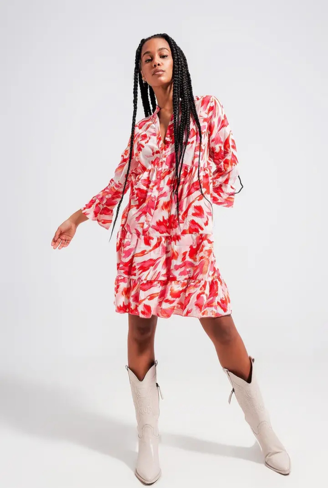 Robe plusieurs niveaux fuchsia
