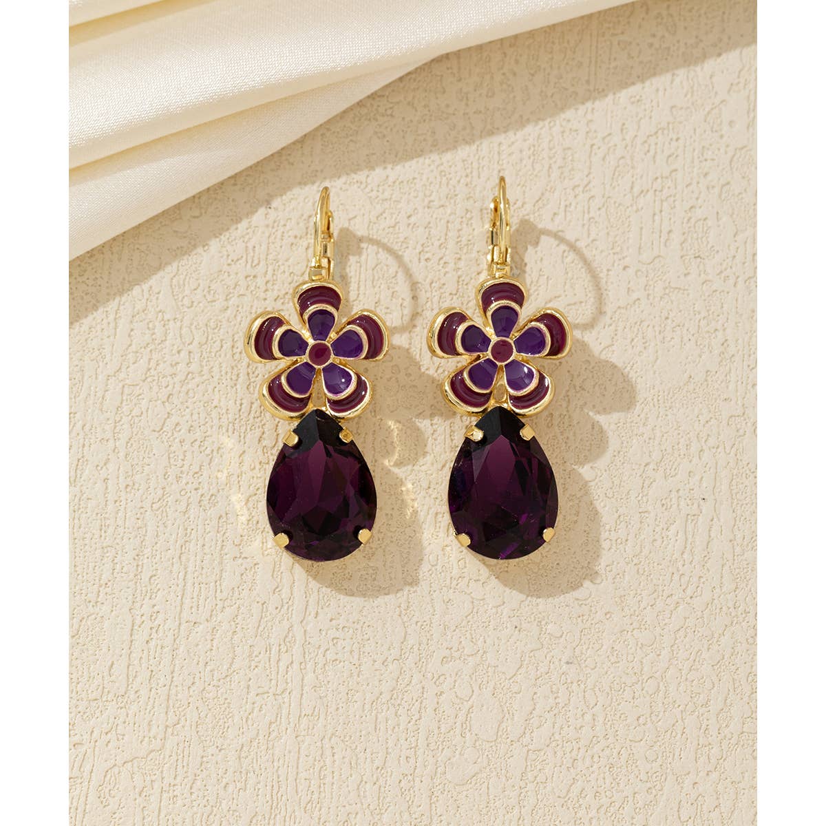 Bijous oreilles gouttes rouges