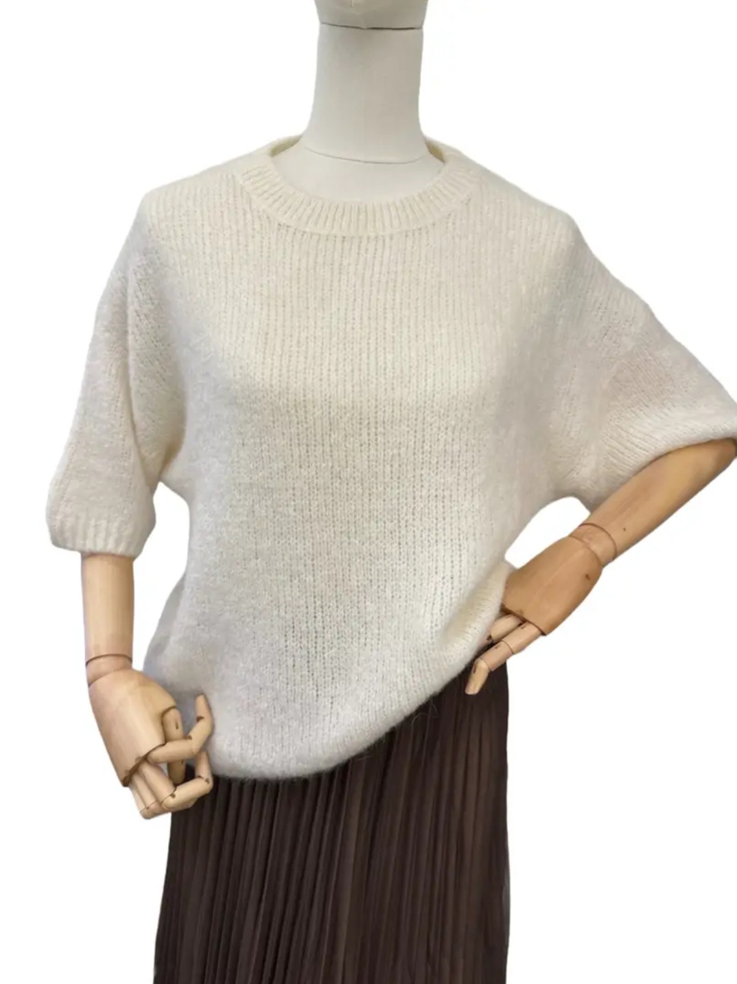 Pull doux manches courtes